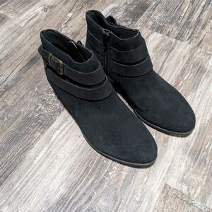 Clarks Black Suede Booties, size 7